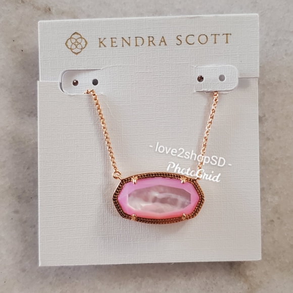 Kendra Scott Rose Gold Delaney Lilac Mother Pearl NWT - Picture 4 of 5